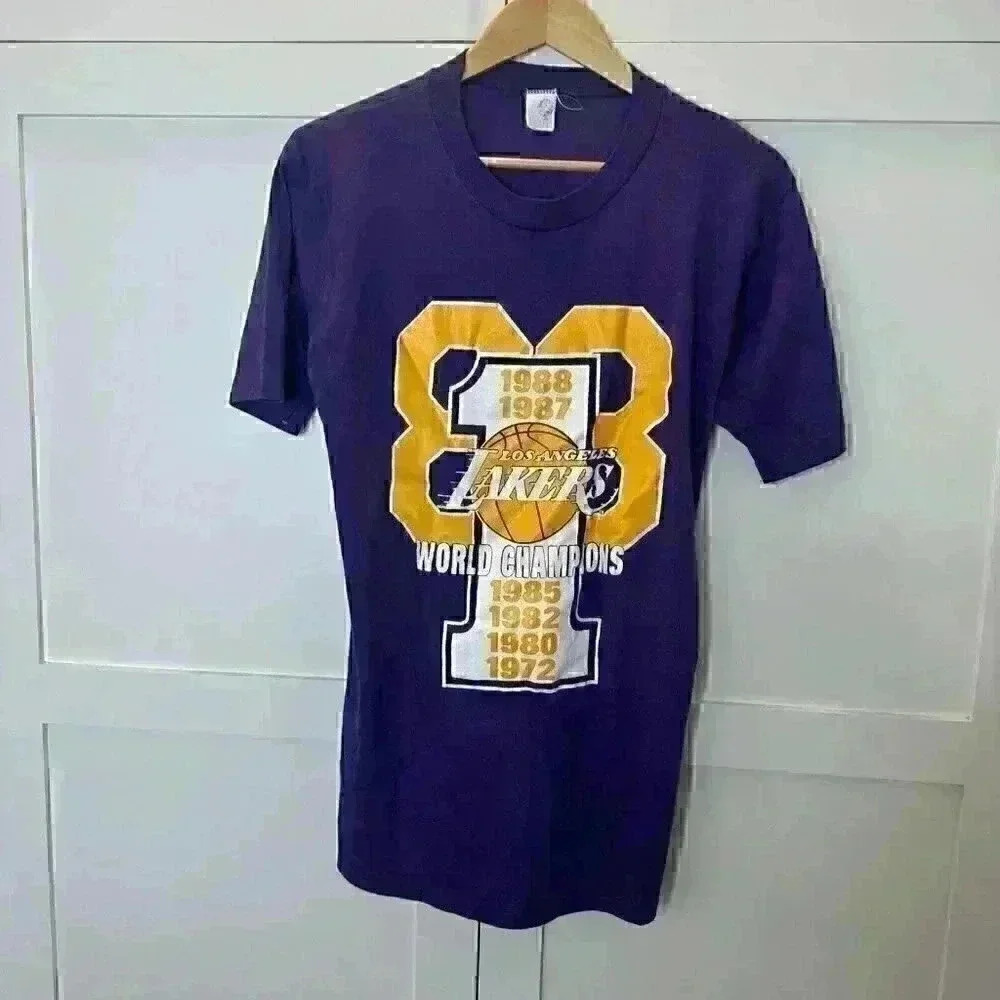 Vintage 1988 Los Angeles Lakers Championship T-Shirt Size Large Single Stitch